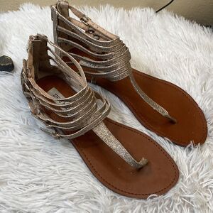 Steve Madden Simple G Glitter Sandal Sz 8.5
